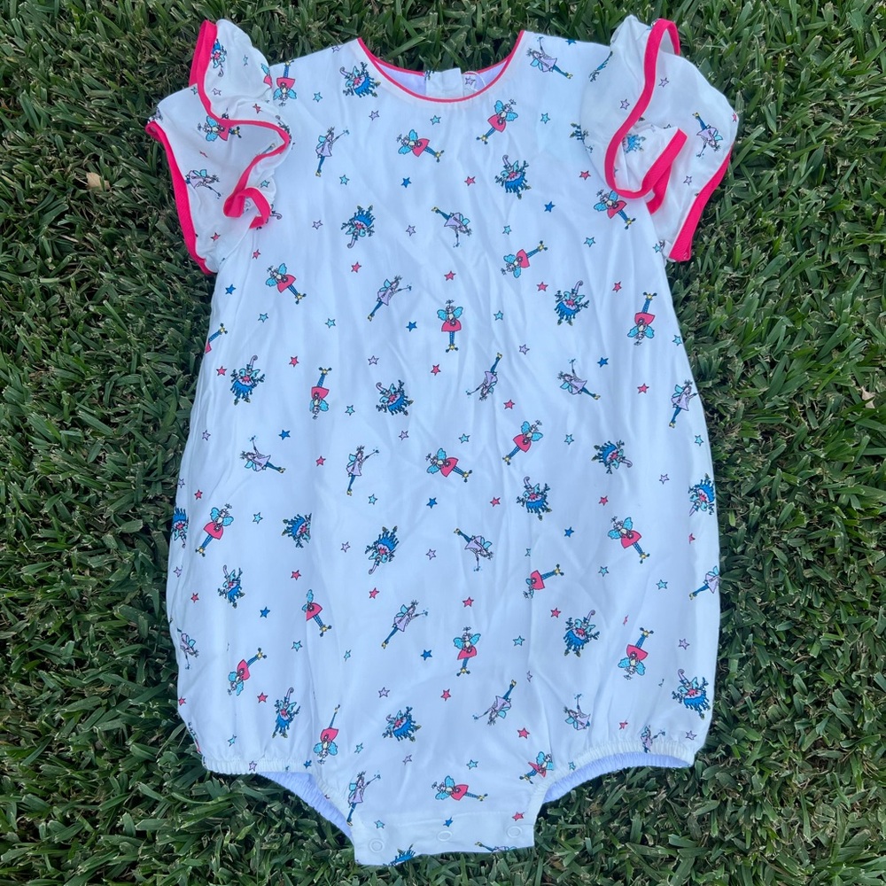 Dondolo Adorable White Baby Romper with Red Trim